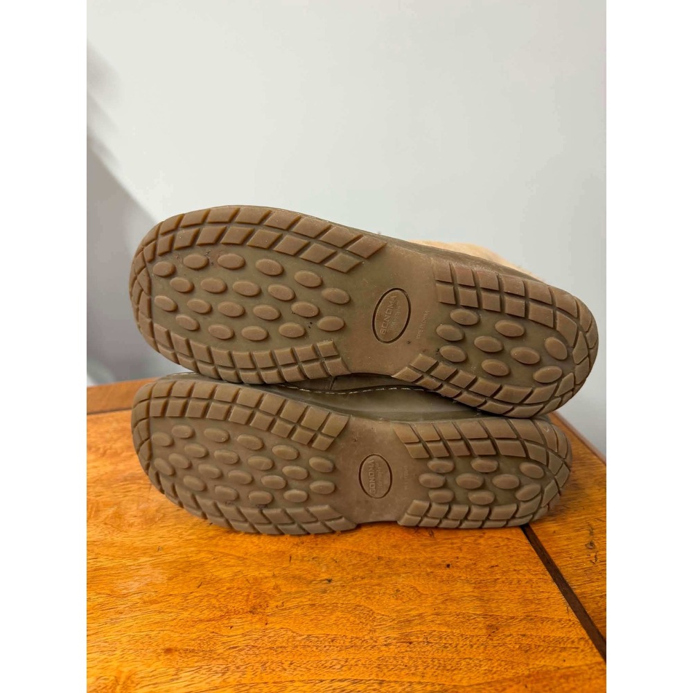 Vtg y2k Women's 8 Duxbery Tan Suede Leather Faux Fur Winter Boots Mid Calf Snow - Picture 6 of 8